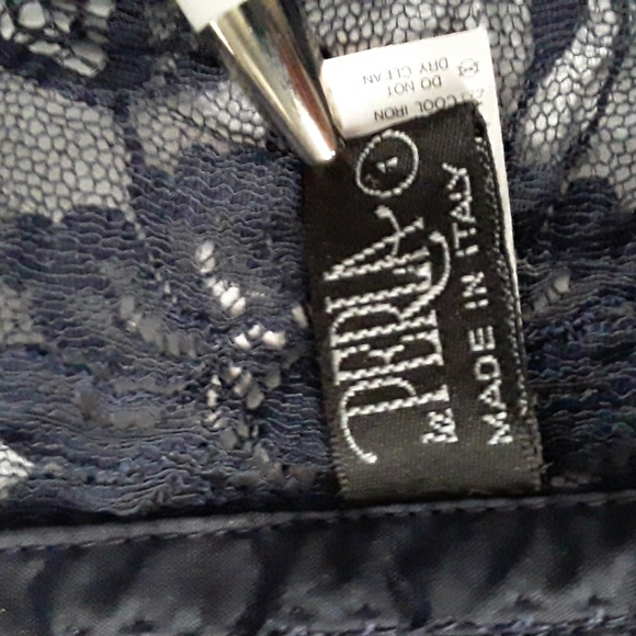 90s La Perla Bustier & Thong, Pleated (Plisse), Dark Navy, Sz 32 & 2  ITALY - Picture 7 of 16